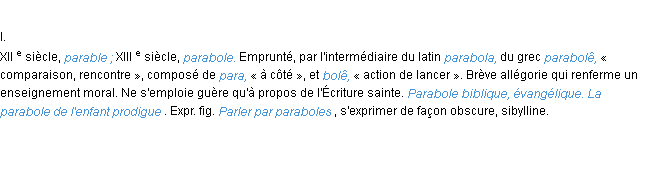 Définition parabole ACAD 1986
