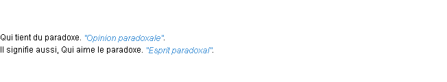 Définition paradoxal ACAD 1798