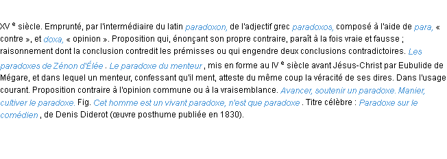 Définition paradoxe ACAD 1986