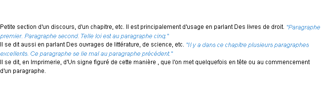 Définition paragraphe ACAD 1835