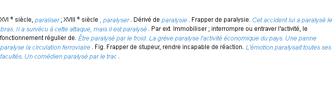 Définition paralyser ACAD 1986