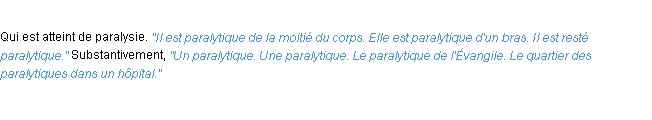 Définition paralytique ACAD 1932