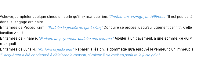 Définition parfaire ACAD 1835