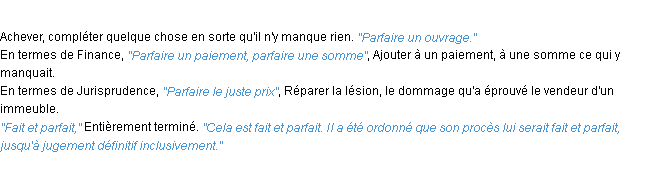 Définition parfaire ACAD 1932