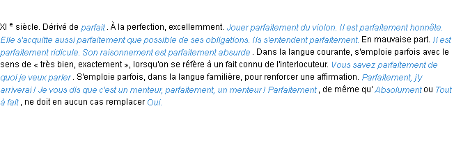 Définition parfaitement ACAD 1986