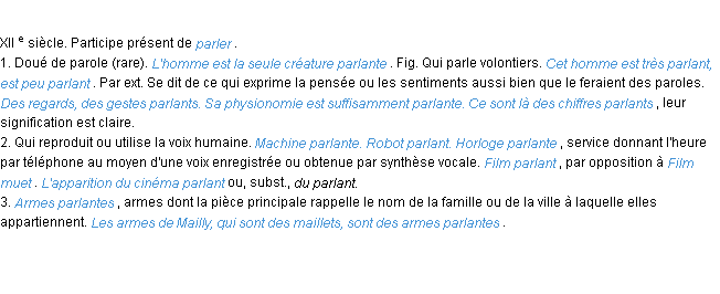 Définition parlant ACAD 1986