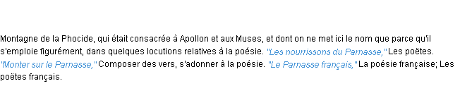 Définition parnasse ACAD 1835