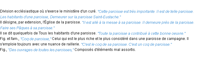 Définition paroisse ACAD 1932