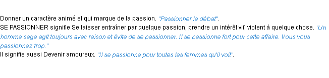 Définition passionner ACAD 1932