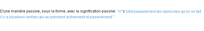 Définition passivement ACAD 1932