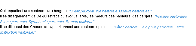 Définition pastoral ACAD 1932