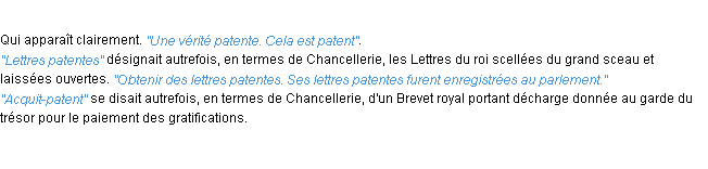 Définition patent ACAD 1932