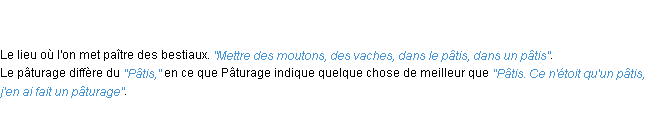 Définition pâtis ACAD 1798