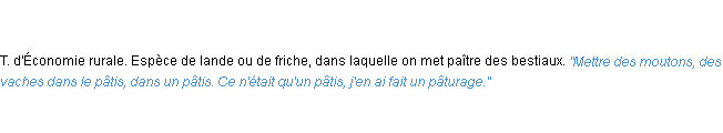 Définition pâtis ACAD 1835