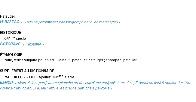 Définition patouiller Emile Littré