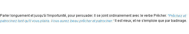 Définition patrociner ACAD 1835