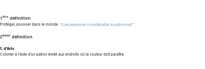Définition patronner ACAD 1932
