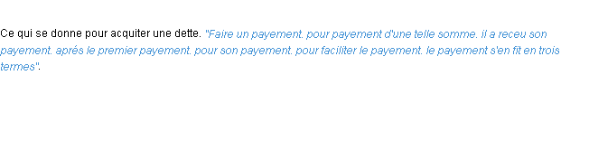 Définition payement ACAD 1694