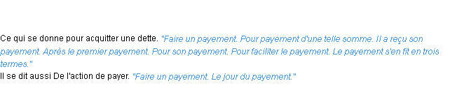 Définition payement ACAD 1762