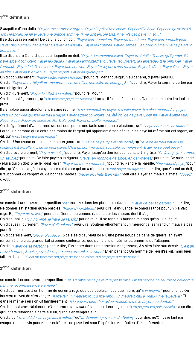 Définition payer ACAD 1762