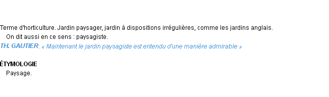 Définition paysager Emile Littré