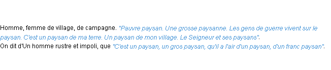 Définition paysan ACAD 1798