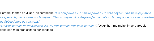 Définition paysan ACAD 1835