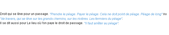 Définition péage ACAD 1798