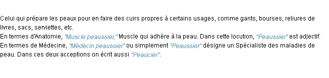 Définition peaussier ACAD 1932