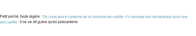 Définition peccadille ACAD 1835