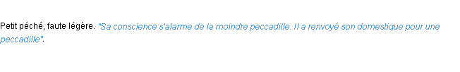 Définition peccadille ACAD 1932