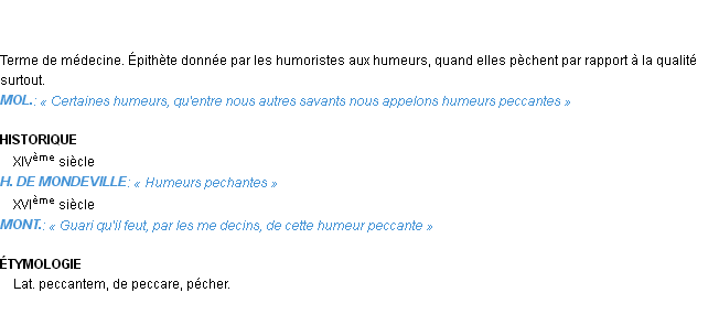 Définition peccant Emile Littré