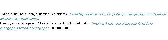 Définition pédagogie ACAD 1835
