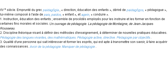 Définition pédagogie ACAD 1986