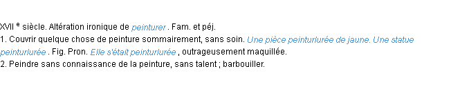 Définition peinturlurer ACAD 1986