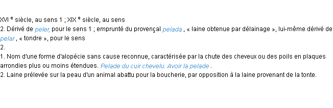 Définition pelade ACAD 1986