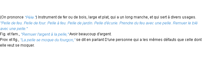 Définition pelle ACAD 1835