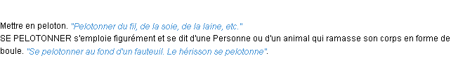 Définition pelotonner ACAD 1932