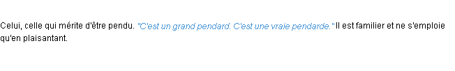 Définition pendard ACAD 1932