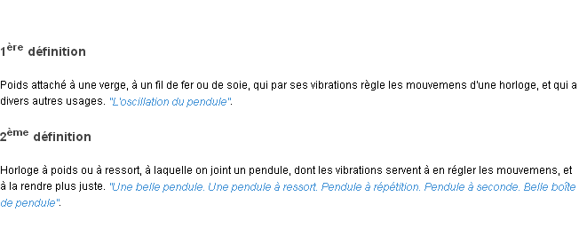 Définition pendule ACAD 1798