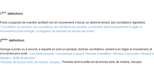 Définition pendule ACAD 1835