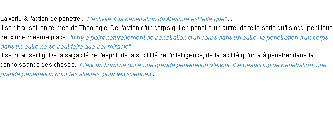 Définition penetration ACAD 1694