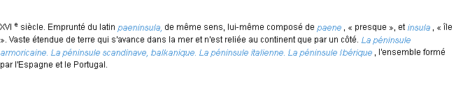 Définition péninsule ACAD 1986 Définition péninsule ACAD 1986