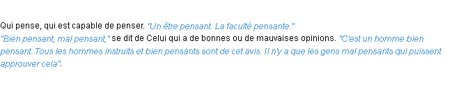 Définition pensant ACAD 1932