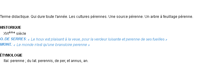 Définition pérenne Emile Littré