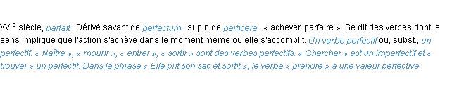 Définition perfectif ACAD 1986