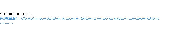 Définition perfectionneur Emile Littré