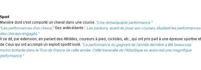 Définition performance ACAD 1932