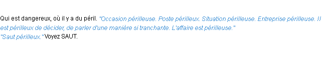 Définition périlleux ACAD 1932