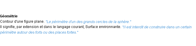 Définition périmètre ACAD 1932